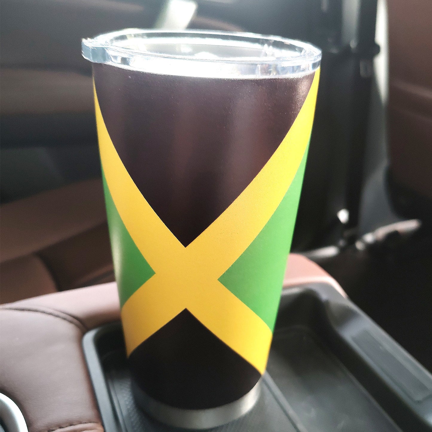 20oz Tumbler with Lid, Stainless Steel Vacuum Insulated Double Wall Travel Tumbler, Durable Insulated Coffee Mug,Jamaican Flag,Reggea,Rasta,Caribbean