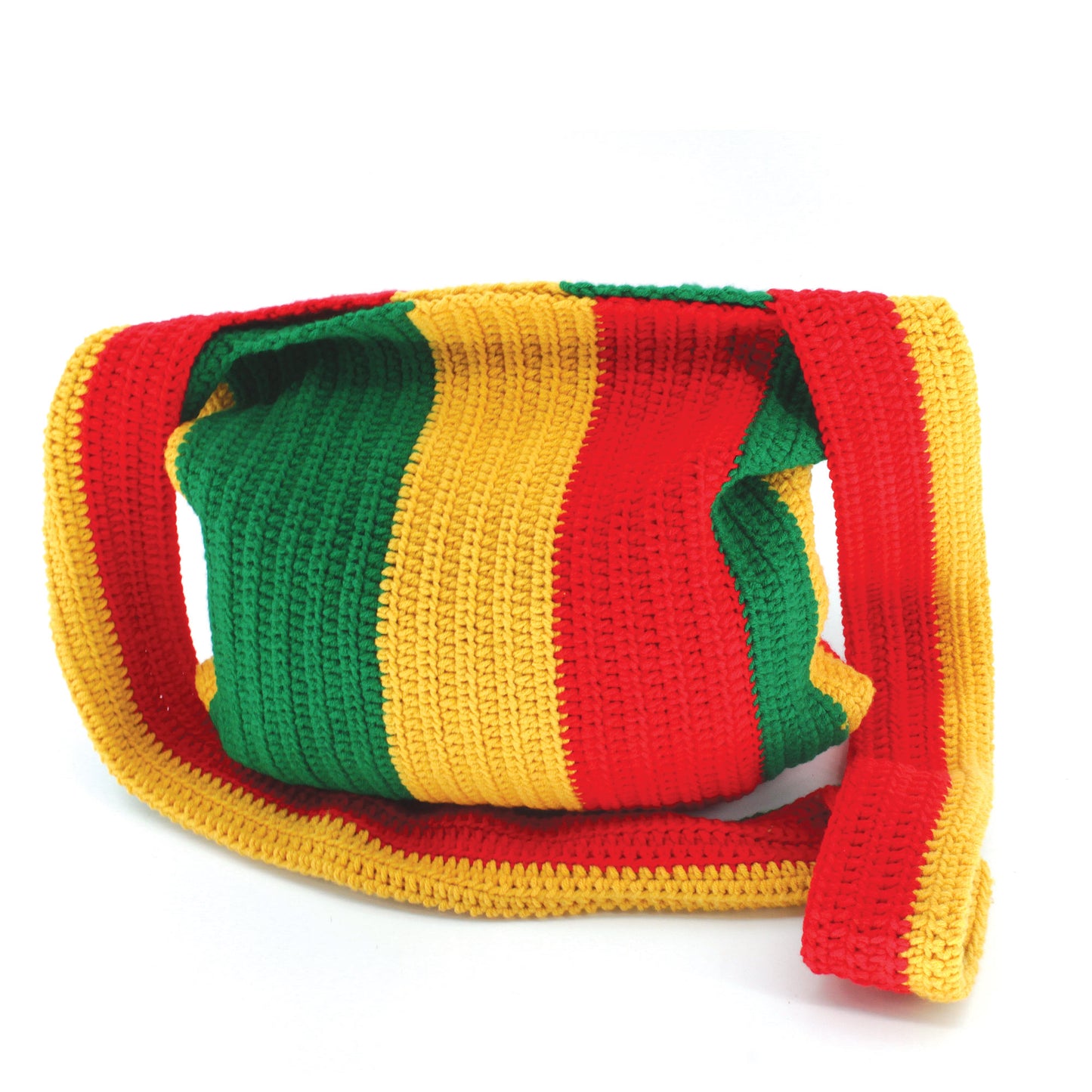 Handmade Original Hand Knitted Cotton Unique Crossbody Shoulder Handbag Purse Jamaican Rasta Reggea