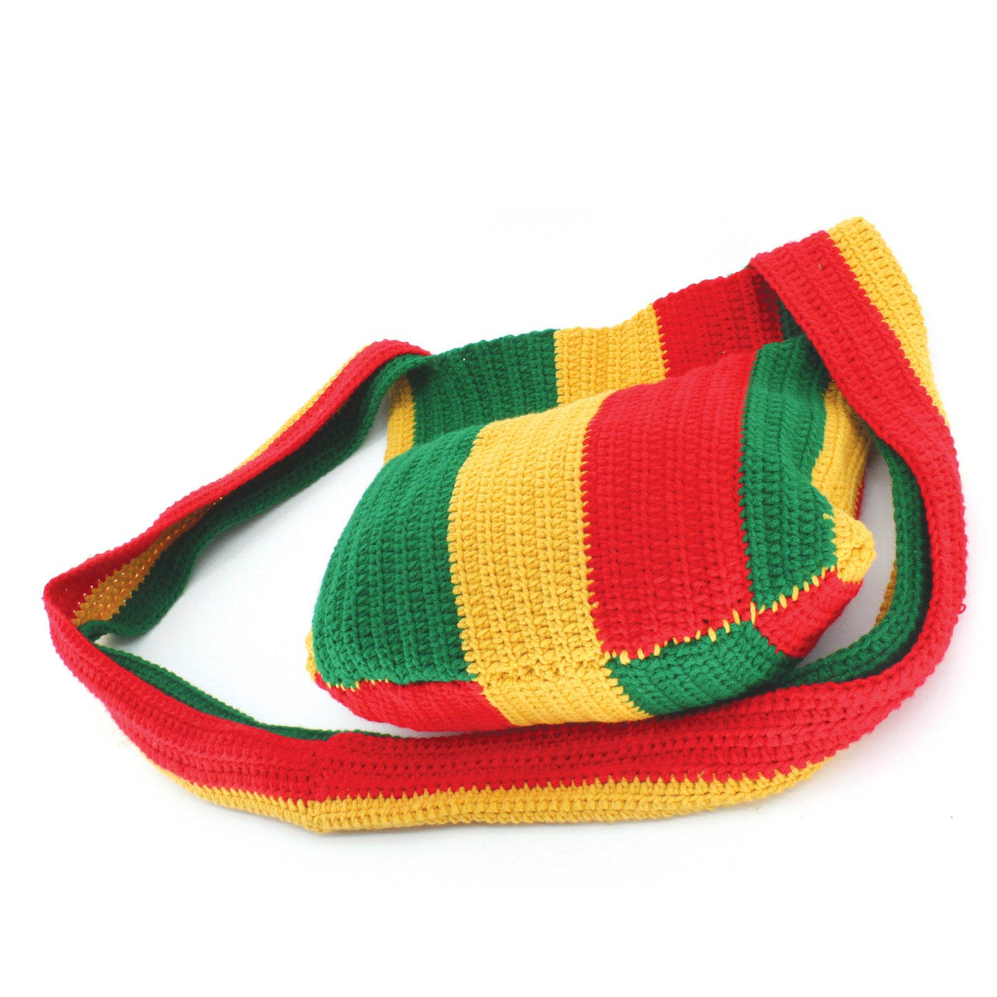 Handmade Original Hand Knitted Cotton Unique Crossbody Shoulder Handbag Purse Jamaican Rasta Reggea