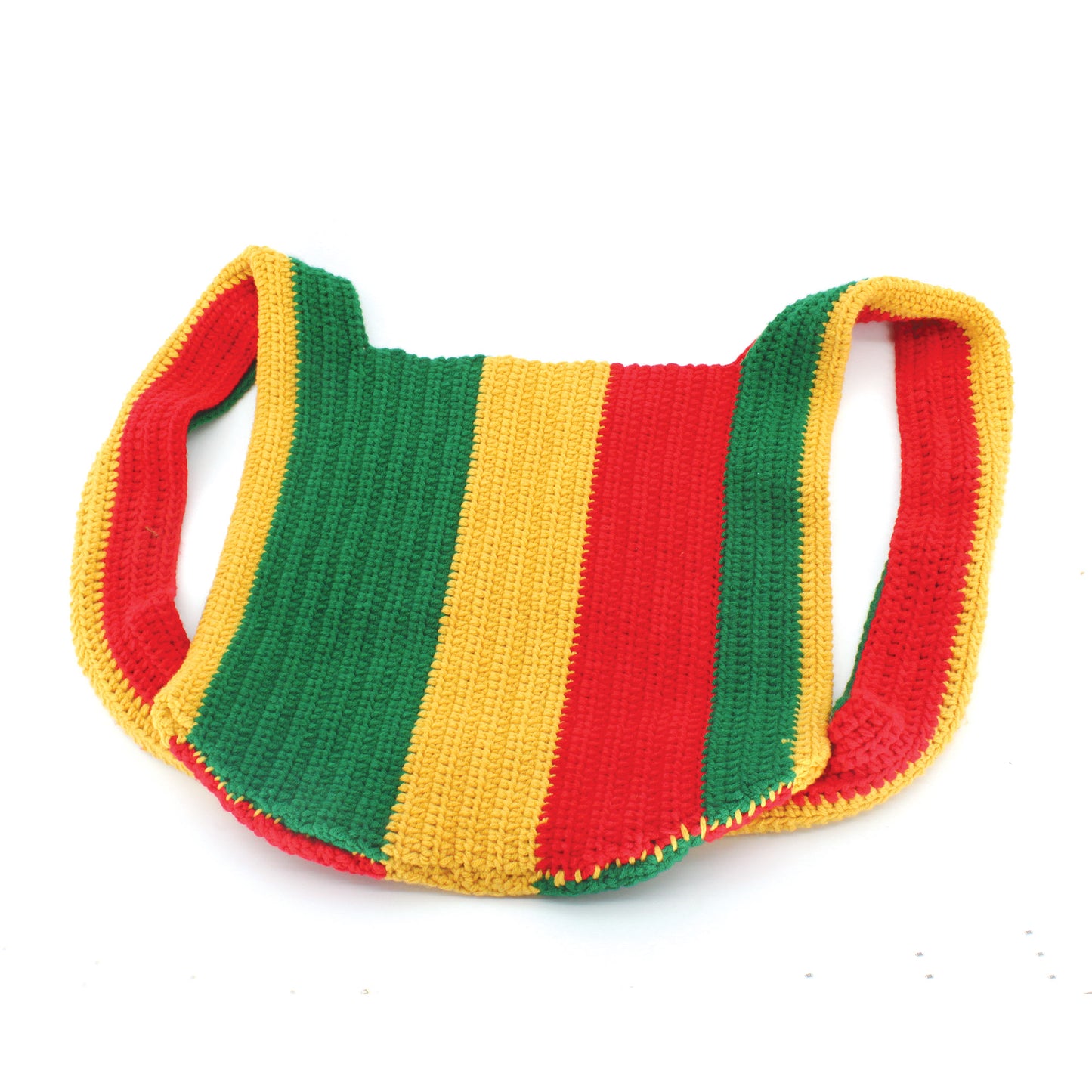 Handmade Original Hand Knitted Cotton Unique Crossbody Shoulder Handbag Purse Jamaican Rasta Reggea