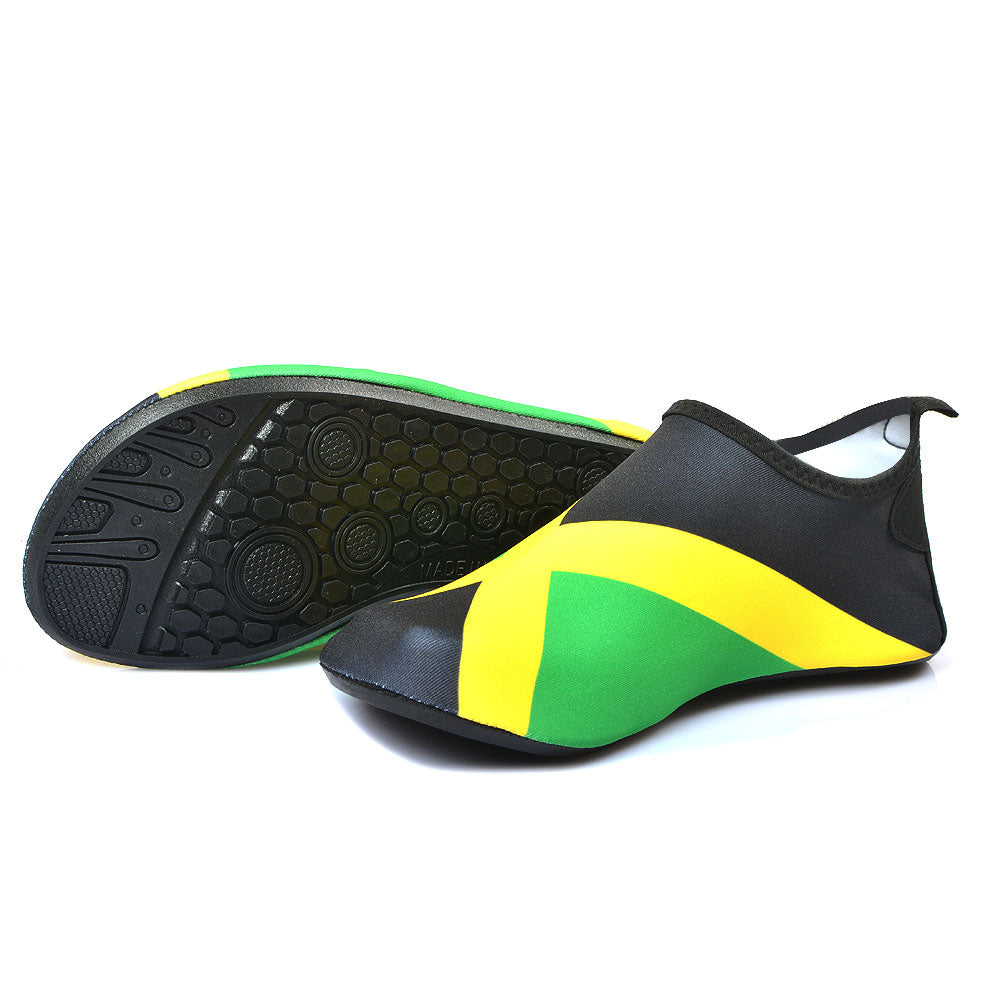 Water Shoes for Women and Men Quick-Dry Swim Beach Shoes for Outdoor Surfing Yoga Exercise Jamaica Flag Caribbean Reggae Rasta