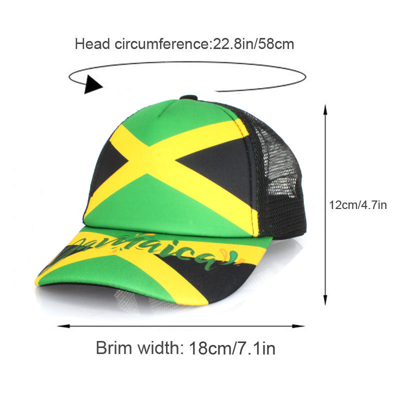 Men's Women's Classics Retro Trucker Hat Sport Baseball Cap Mesh Hat Jamaica Reggae