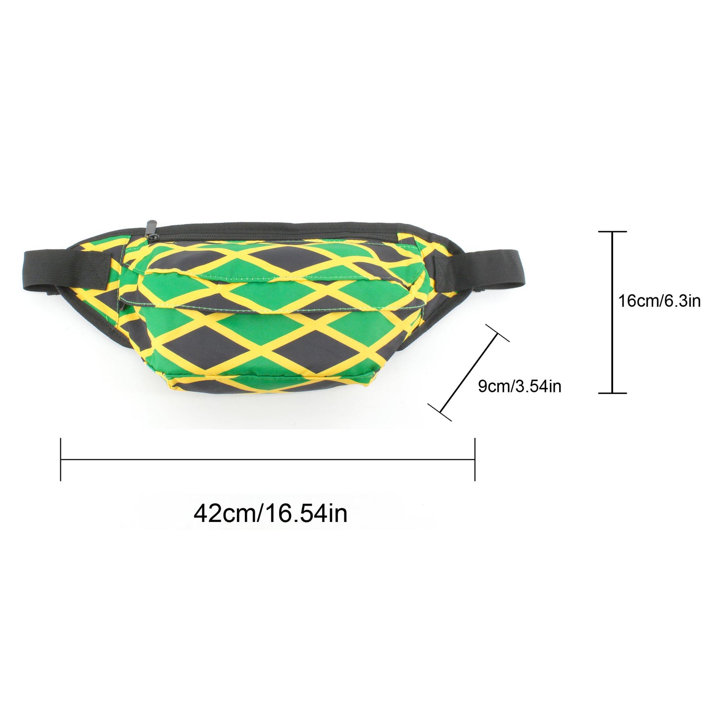 Man's and Woman's Large Capacity Waist Pack Chest Bag Crossbody Bag Jamaican reggae Rasta