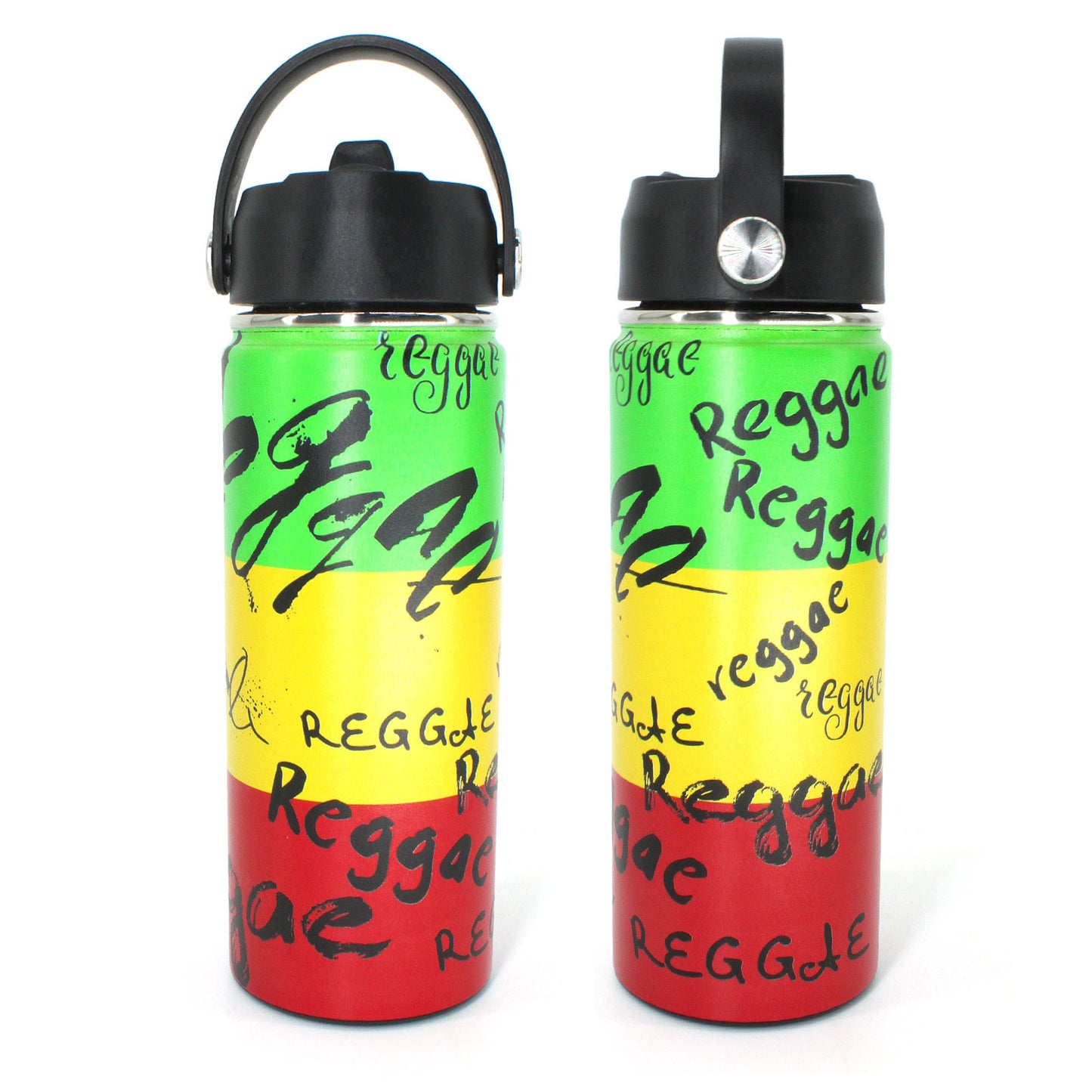 18oz Tumbler with Straw cap Stainless Steel Vacuum Insulated Double Wall Travel Tumbler Coffee Mug Jamaican Flag Reggae Rasta Caribbean