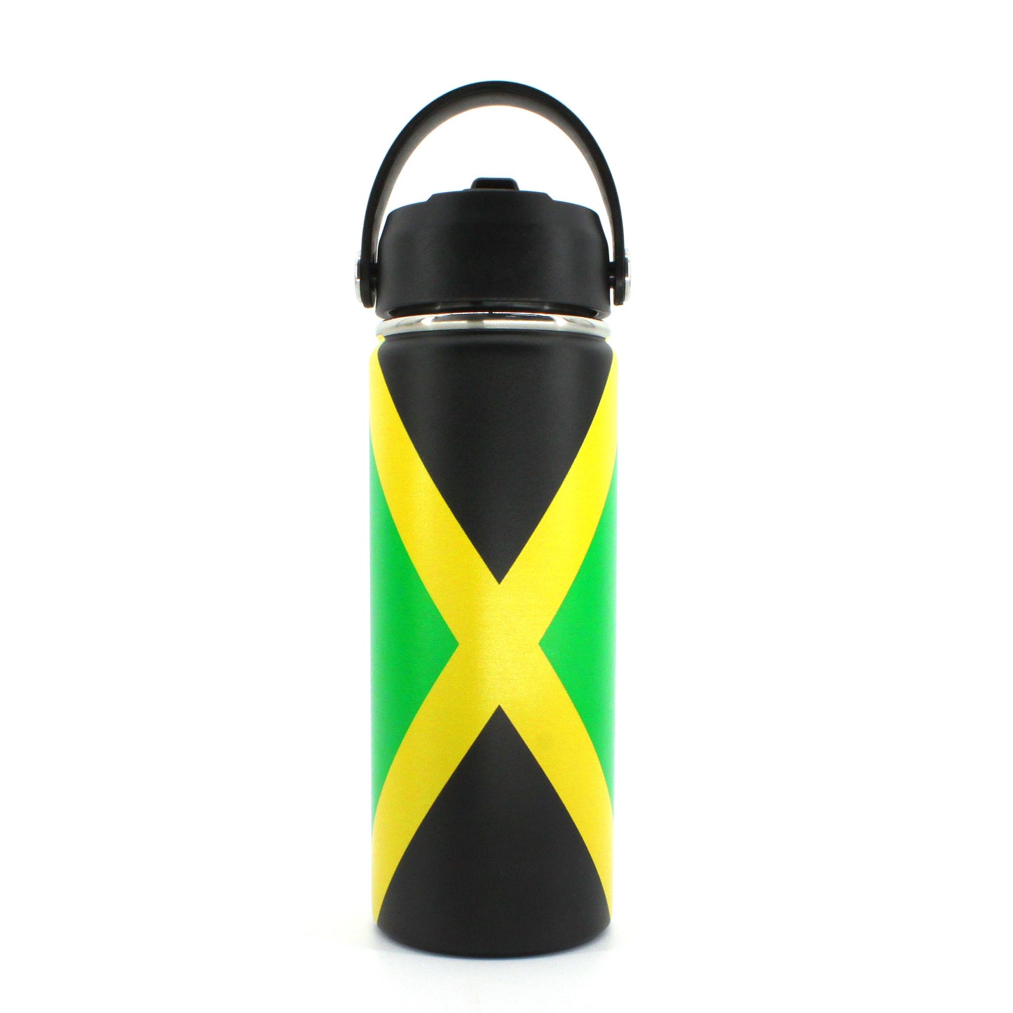 18oz Tumbler with Straw cap Stainless Steel Vacuum Insulated Double Wall Travel Tumbler Coffee Mug Jamaican Flag Reggae Rasta Caribbean