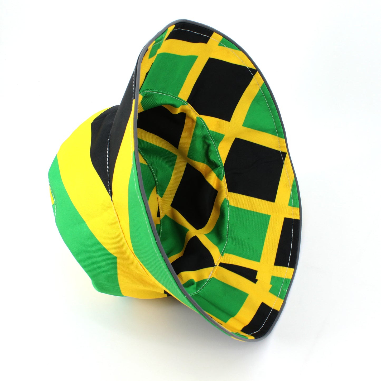 Reggae Reflective Double Sided Printed Fisherman's Hat Bucket Hat for Man and Woman Jamaican Rasta