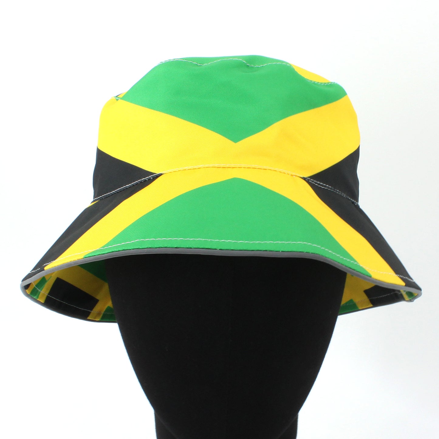 Reggae Reflective Double Sided Printed Fisherman's Hat Bucket Hat for Man and Woman Jamaican Rasta