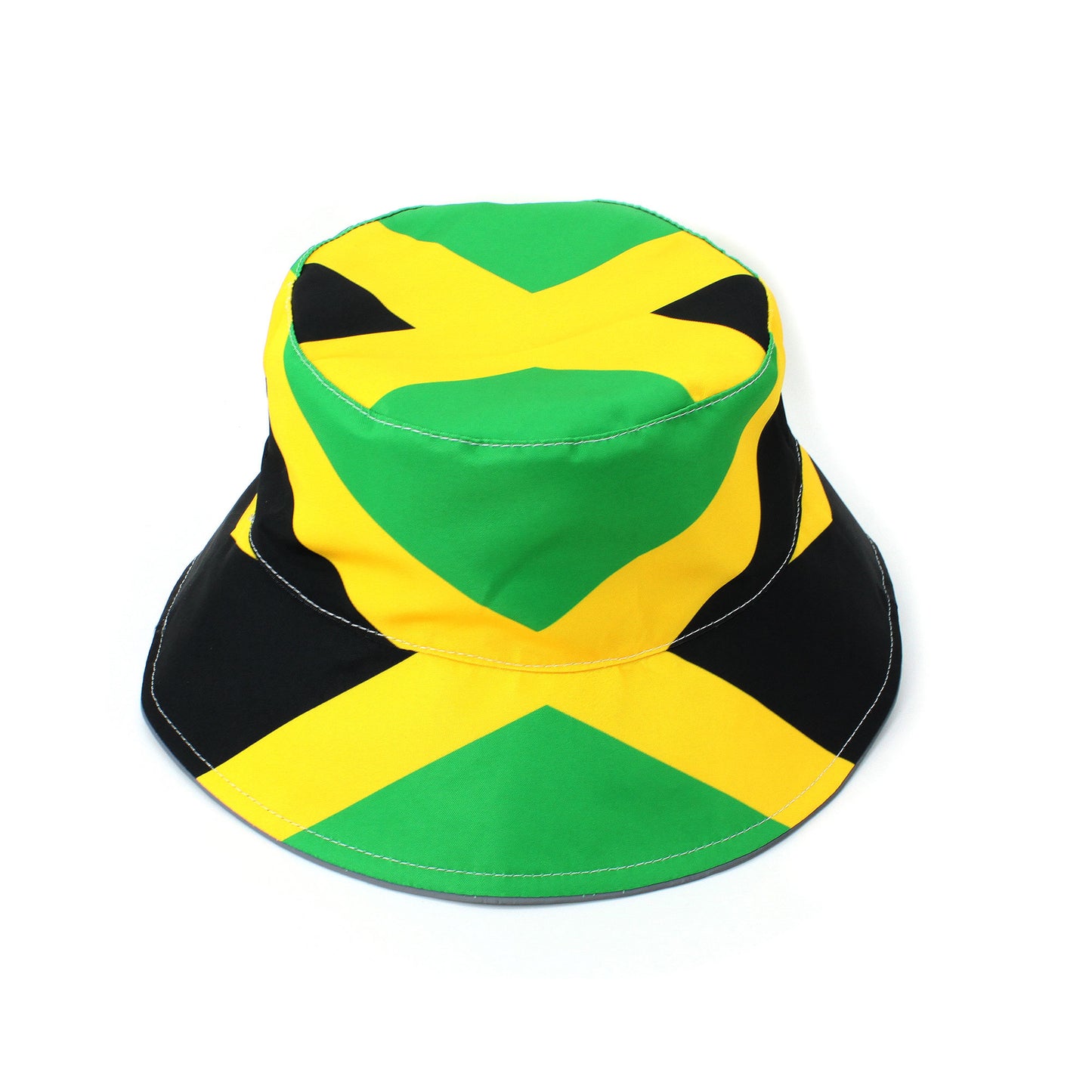 Reggae Reflective Double Sided Printed Fisherman's Hat Bucket Hat for Man and Woman Jamaican Rasta