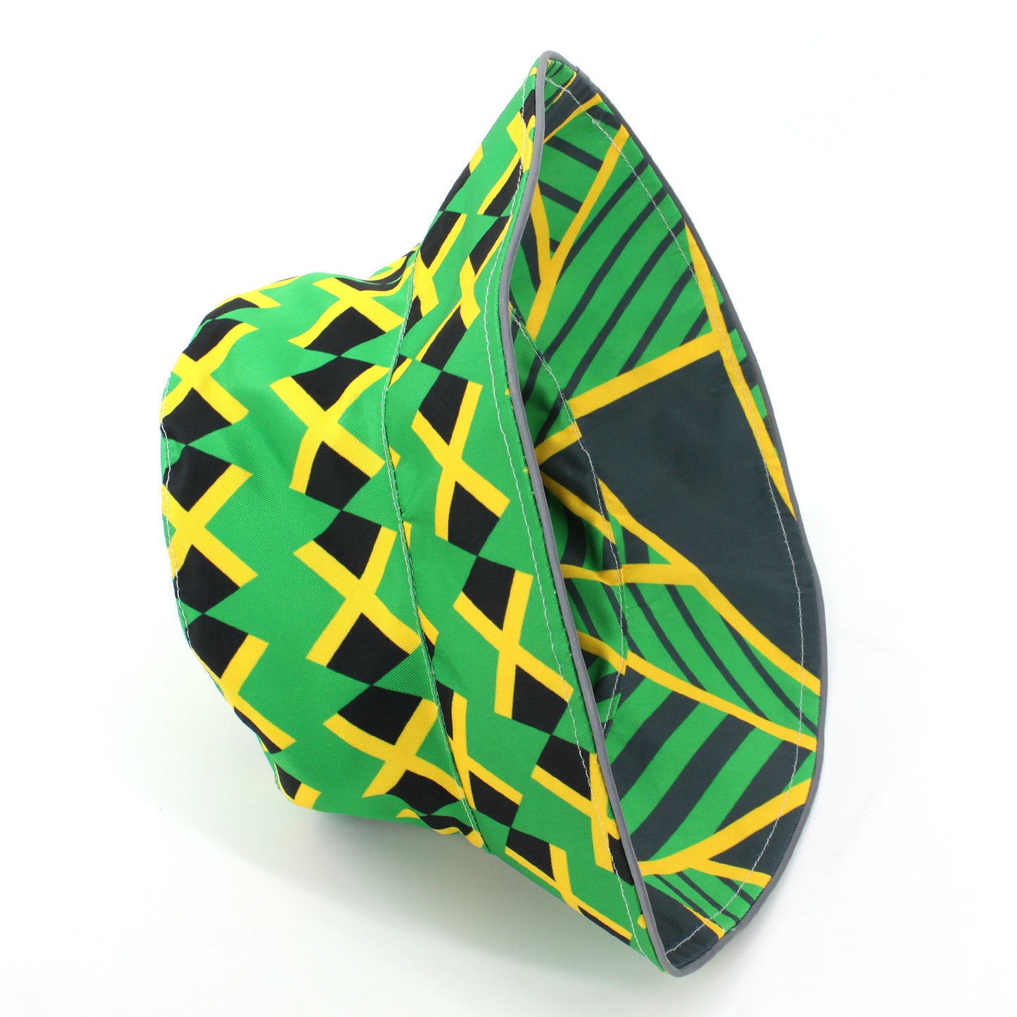 Reggae Reflective Double Sided Printed Fisherman's Hat Bucket Hat for Man and Woman Jamaican Rasta
