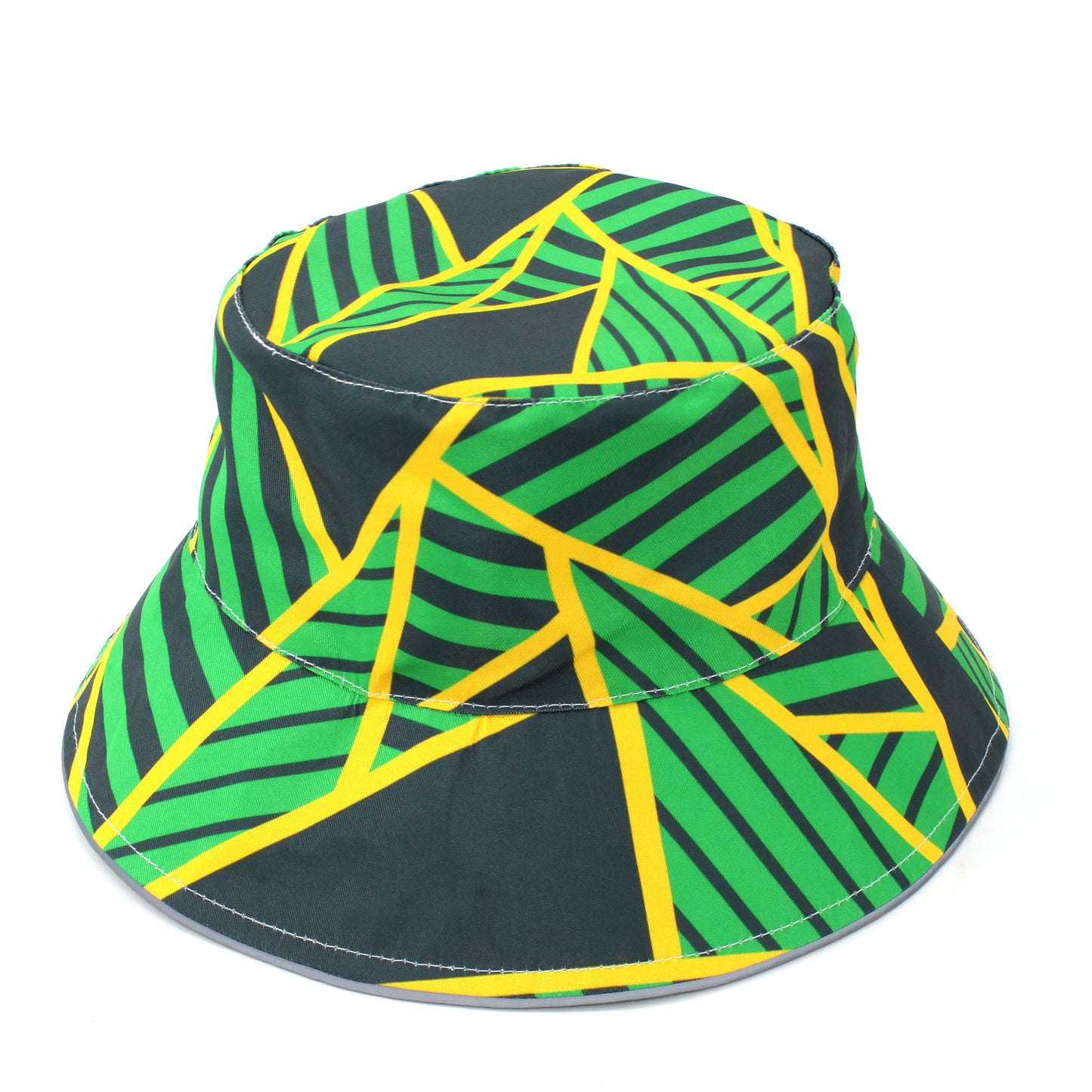 Reggae Reflective Double Sided Printed Fisherman's Hat Bucket Hat for Man and Woman Jamaican Rasta