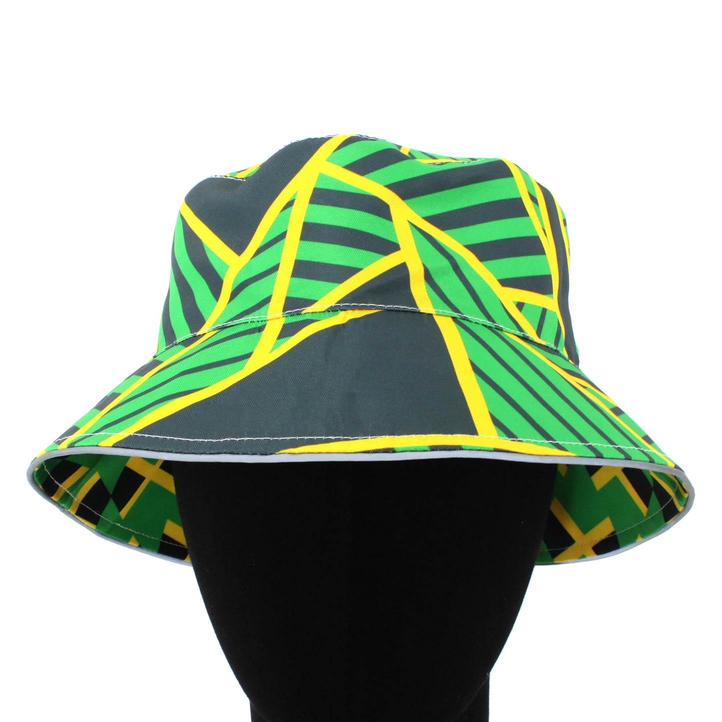 Reggae Reflective Double Sided Printed Fisherman's Hat Bucket Hat for Man and Woman Jamaican Rasta