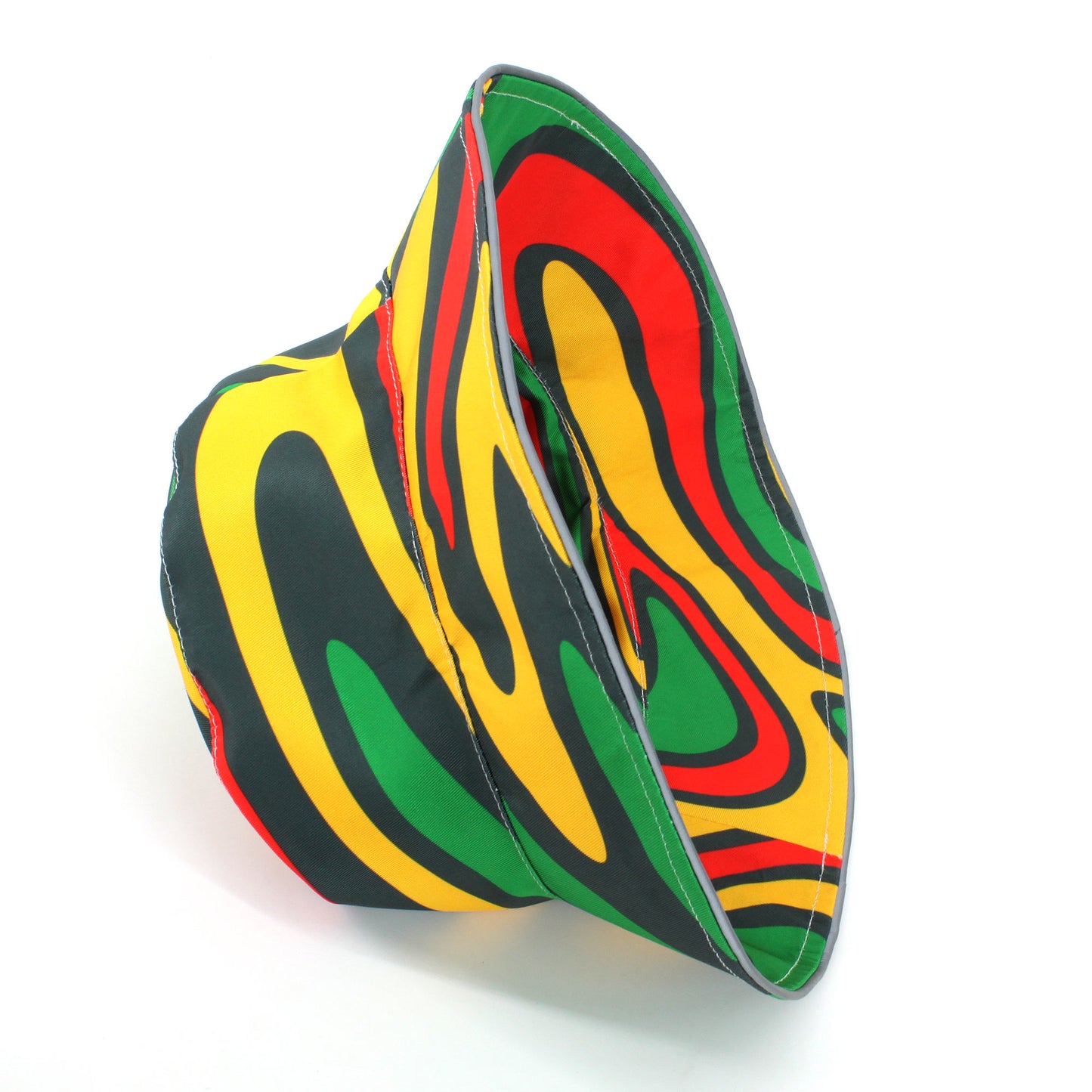 Reggae Reflective Double Sided Printed Fisherman's Hat Bucket Hat for Man and Woman Jamaican Rasta