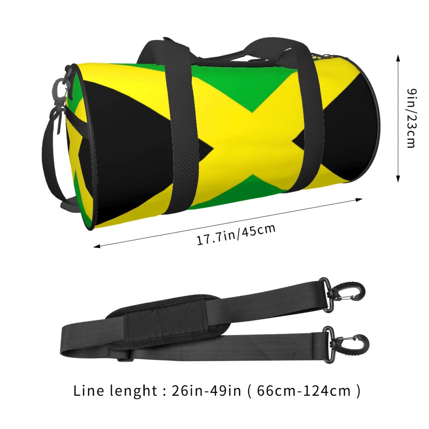 Duffel Bag Gym Bag for Men Women Lightweight with Inner Pocket for Travel Sports Swimming Fitness Shoulder Strap Jamaica Reggae